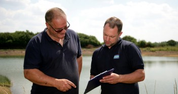 Farm to Tap scheme launches to support improved water quality Doug McCowan, who has reduced metaldehyde to less than 0.1 with Ben Young an agricultural advisor for Severn Trent.