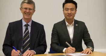 New partnership between China’s XAG and Harper Adams University L:R - Dr David Llewellyn, Justin Gong