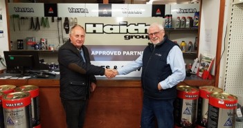 Haith partnership with Alan Mackay secures first order L-R Alan Mackay with Haiths Ken Hollingsworth