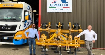 Alpego takes direct control of its UK operations Nicola Pegoraro, CEO, (left) and Vincenzo Del Ninno, Sales Director, pictured outside Alpego UK’s new premises in Boston, Lincolnshire.