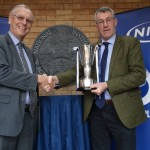 Red Baron onion wins NIAB Centenary Variety Cup NIAB chairman Jim Godfrey presenting Elsoms’ Robin Wood with the Cup