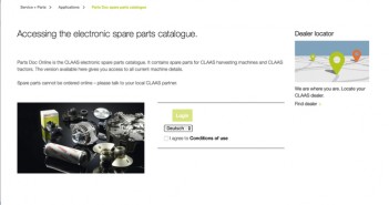 Claas bring forward launch of online PartsDoc catalogue in response to Coronavirus pandemic PartsDocWeb page