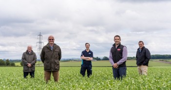 Collaborative, farm-based environmental project launched in East Yorkshire could significantly cut CO2 levels : (L-R) Steve Cann, Director, Future Food Solutions; Andrew Walker, Asset Strategy Manager, Yorkshire Water; Lee Pitcher, Head of Partnerships, Yorkshire Water; James Hopwood, Agriculture Manager UK, Birds Eye, and; Paul Rhodes, Director, Future Food Solutions