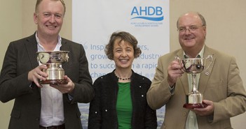 AHDB seeks outstanding individuals in the potato industry Former chair of the Potato Sector Board Sophie Churchill (centre) presents the 2018 awards to Gerard Croft, now chair of the British Potato Trade Association, (right) and Doug Harley (left), managing director of Cygnet.