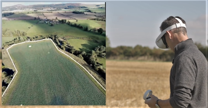 VR drone experience at CropTec