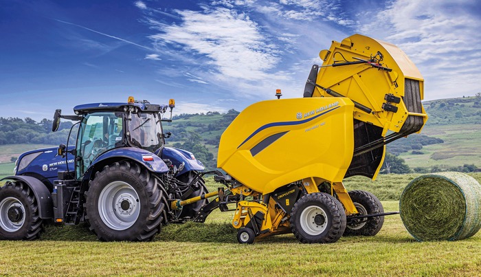 New Holland GuardianTM Front Boom Sprayer with PLM Intelligence and Pro-BeltTM Series Variable Chamber Round Balers win prestigious 2023 AE50 award.
